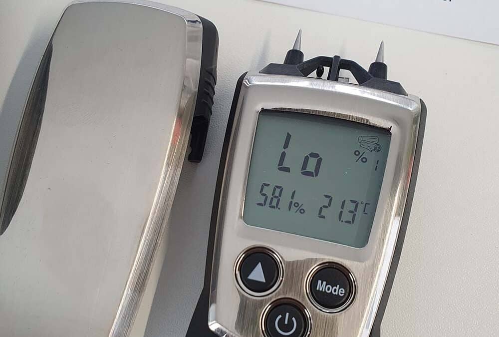 Moisture measurement to demonstrate moisture problems.